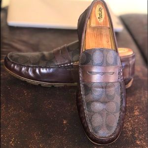 COACH Size 11 Men's Saddle Leather MOTT DRIVER Ox Blood SIG Moc Loafer